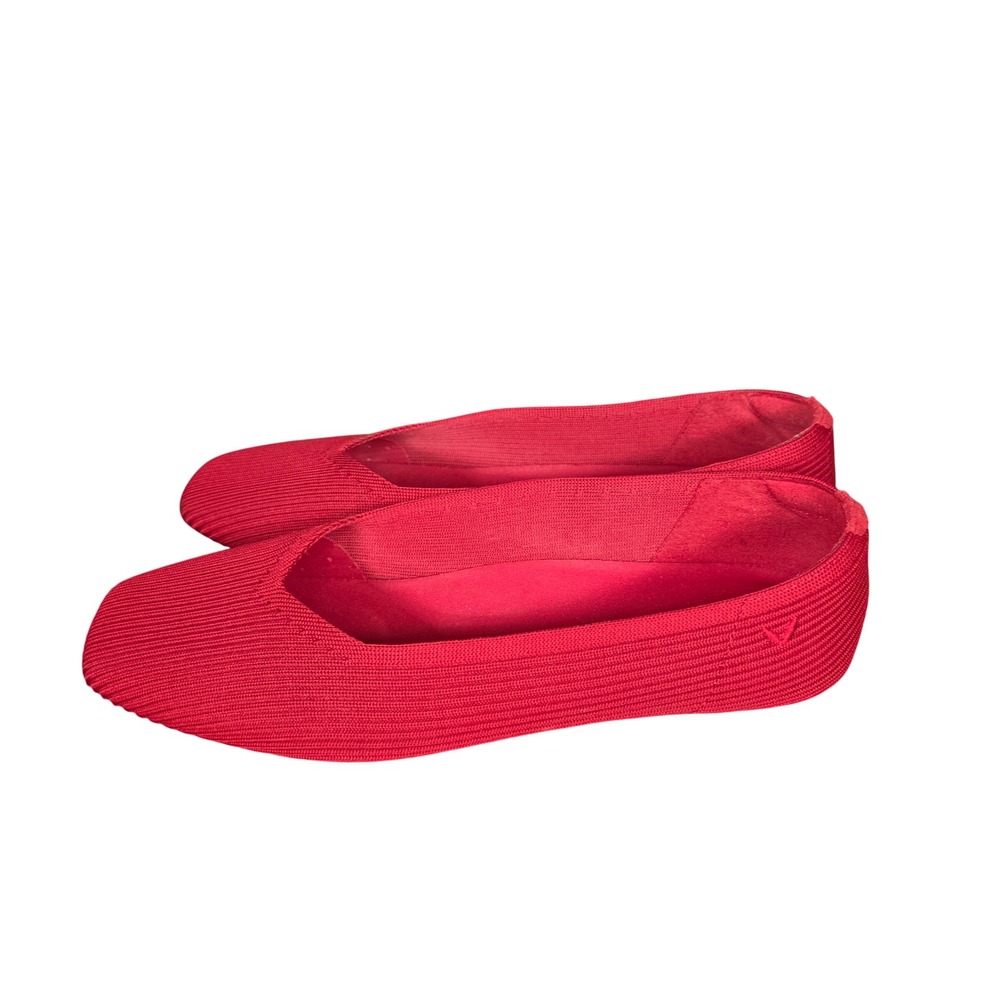 VIVAIA Red Knit Ballet Flats EU 39.5 US 8.5 Almond Toe V Cut Comfort Shoes